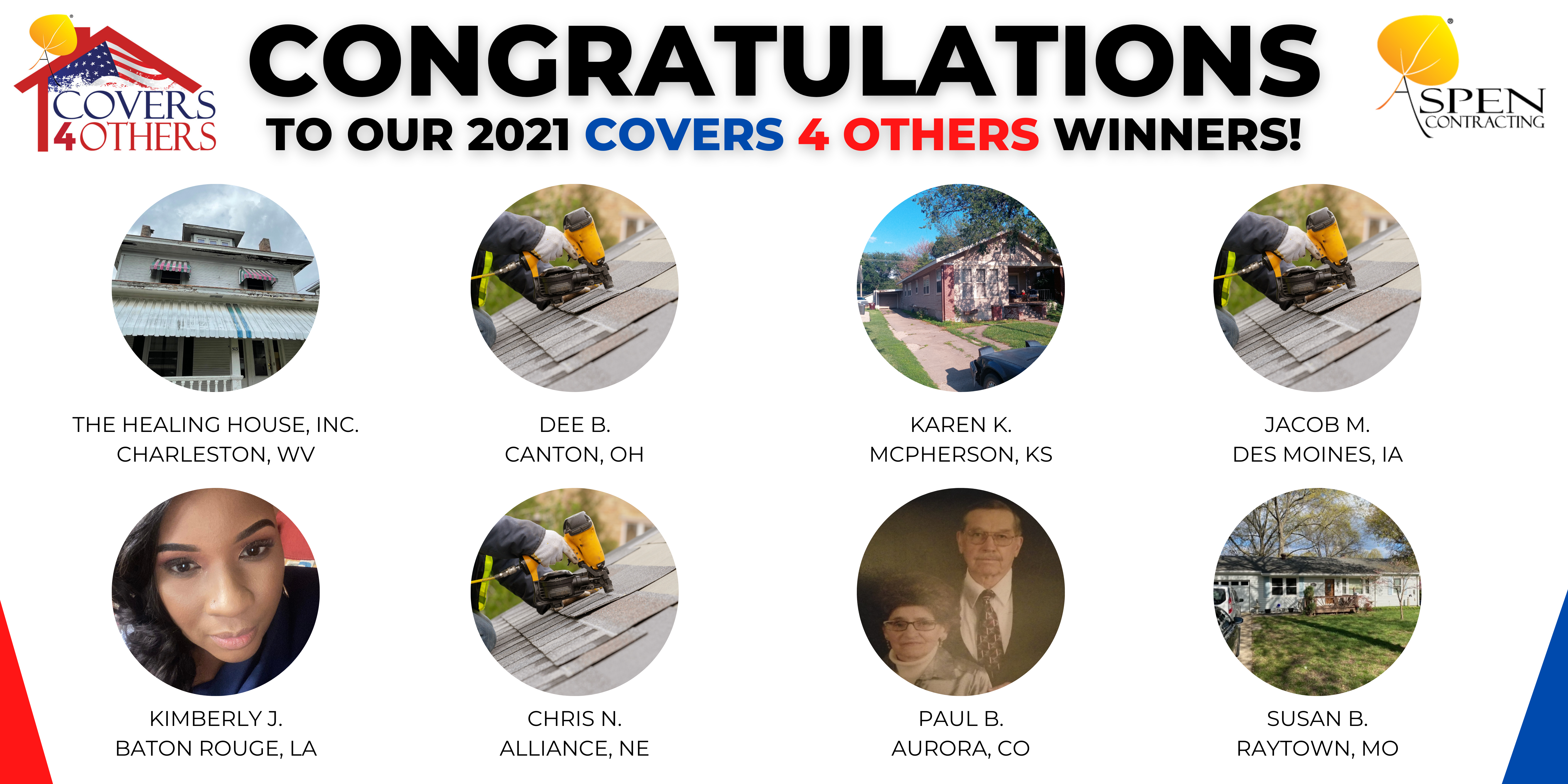 2021 Covers 4 others Free Roof Winners